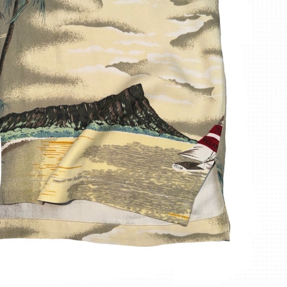 Tommy Bahama Mens Button-Up Short Sleeve Silk Hawaiian Sailboat Colorful Shirt L - Picture 9 of 15